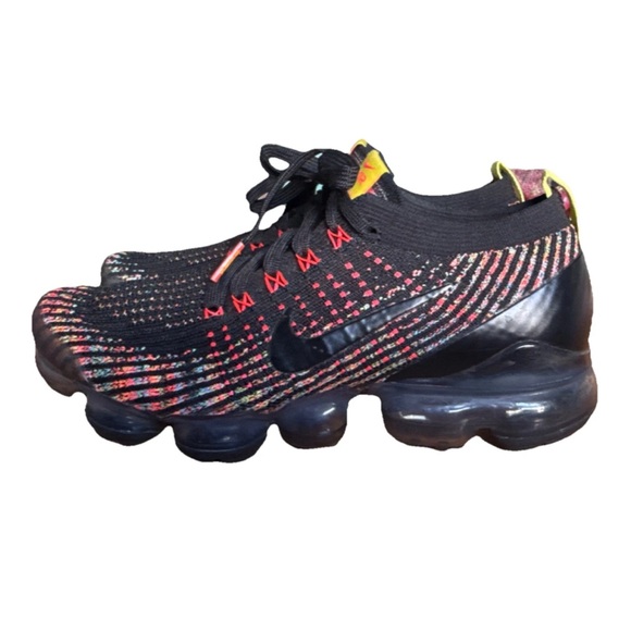 Nike Shoes - Nike Air VaporMax Flyknit in Black and Red with Multicolor Accents